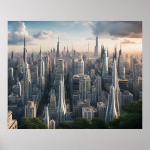 Futuristic City Art Poster