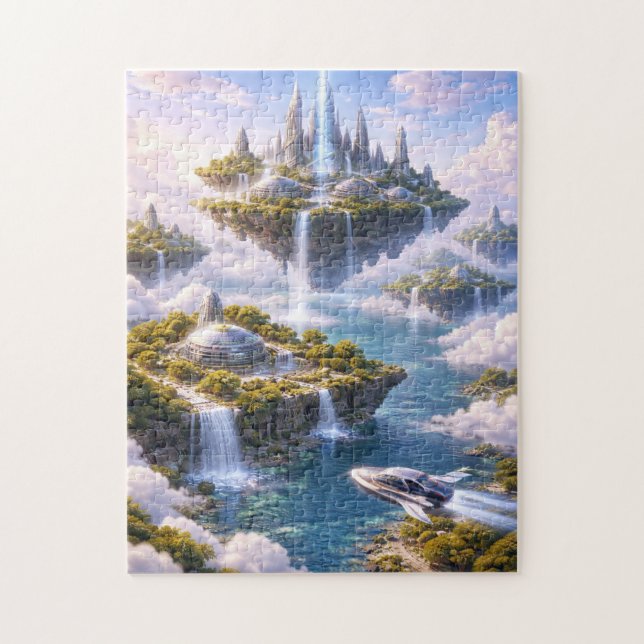 Futuristic city in the sky jigsaw puzzle (Vertical)