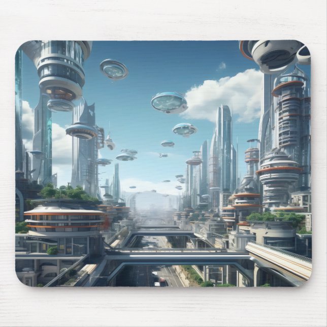Futuristic City Mouse Pad (Front)