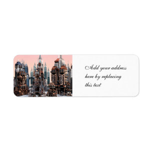 Futuristic City Return Address Label