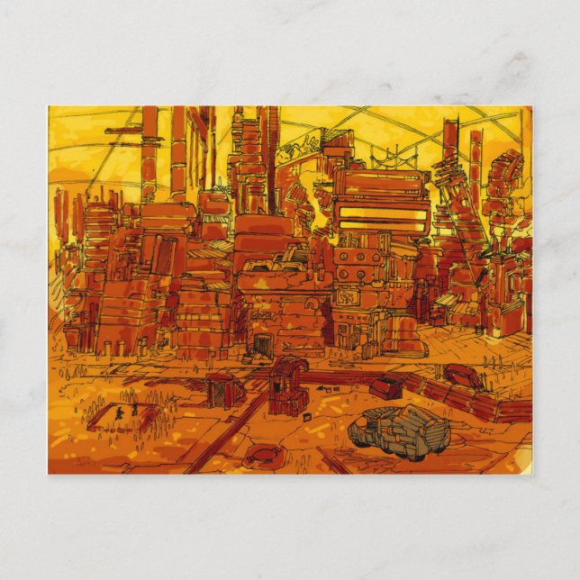 Futuristic city scape postcard (Front)