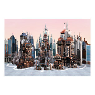 Futuristic City Sci-Fi Photo Print