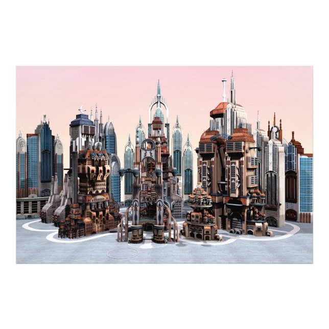 Futuristic City Sci-Fi Photo Print (Front)