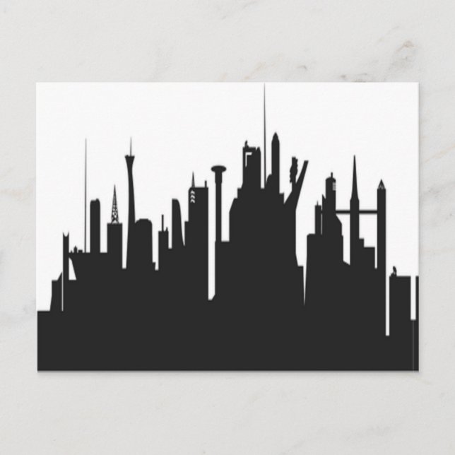 Futuristic City Skyline Postcard (Front)