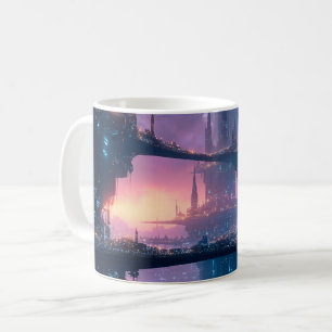 Futuristic Cityscape at Dusk Coffee Mug