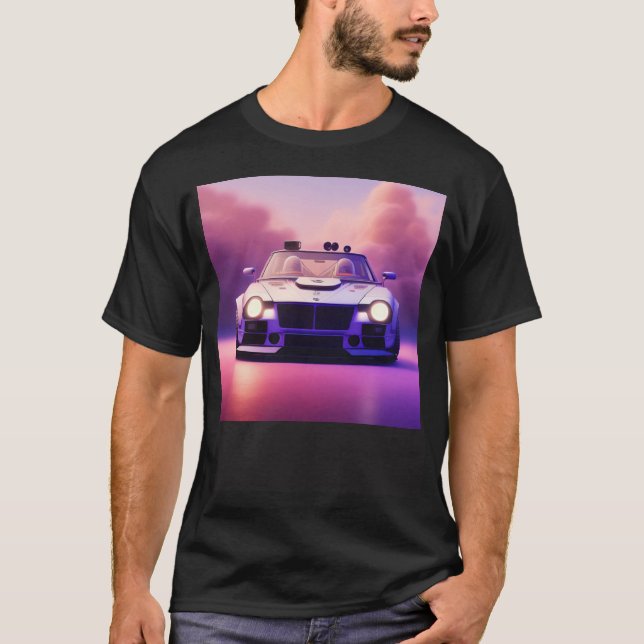 Futuristic Classic Sports Car Cyberpunk Cool Race  T-Shirt (Front)
