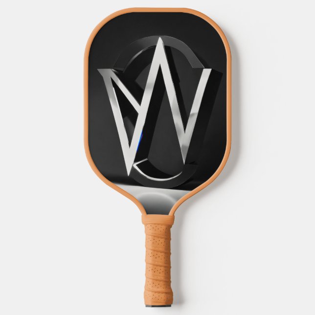 Futuristic, clean, simplistic, emblem made out of  pickleball paddle (Front)