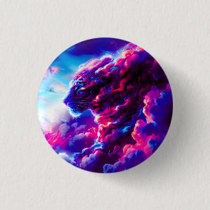Futuristic Cosmic Neon Leopard 3 Cm Round Badge