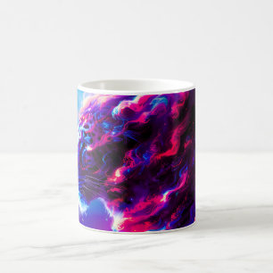 Futuristic Cosmic Neon Leopard  Coffee Mug