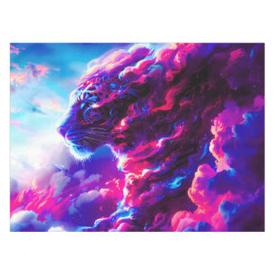 Futuristic Cosmic Neon Leopard Tablecloth