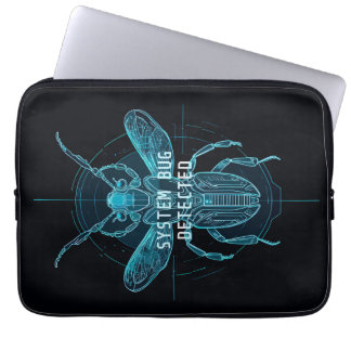 Futuristic Cyber Bug Detected IT Humor Laptop Slee Sleeve