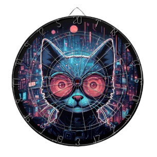 Futuristic Cyber Cat Dartboard