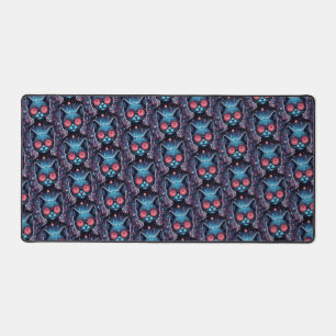 Futuristic Cyber Cat Desk Mat