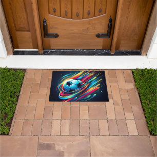 Futuristic Cyber Football Speed Sports Doormat