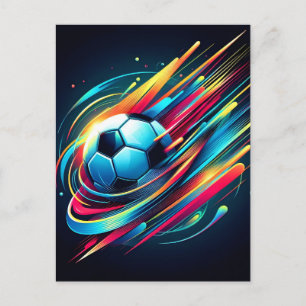Futuristic Cyber Football Speed Sports Holiday Postcard