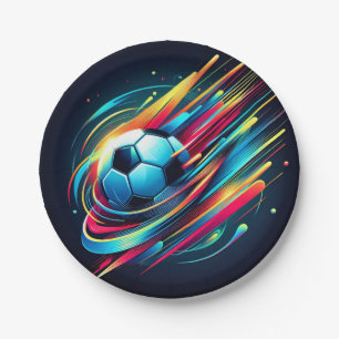 Futuristic Cyber Football Speed Sports Paper Plate