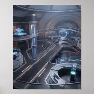 Futuristic Cyber Gaming Command Centre Poster