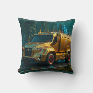 Futuristic Cyber Truck from 2076 Cushion
