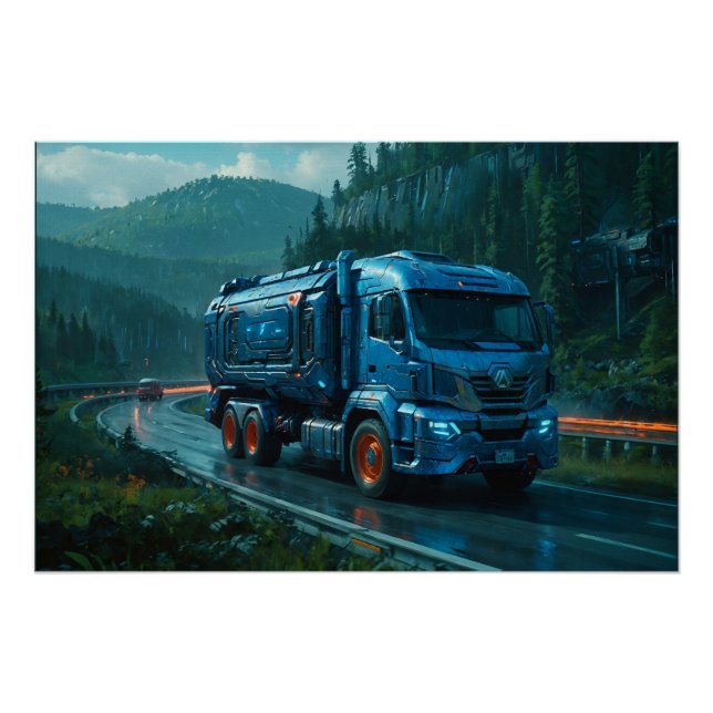 Futuristic Cyber Truck from 2077 Poster (Front)