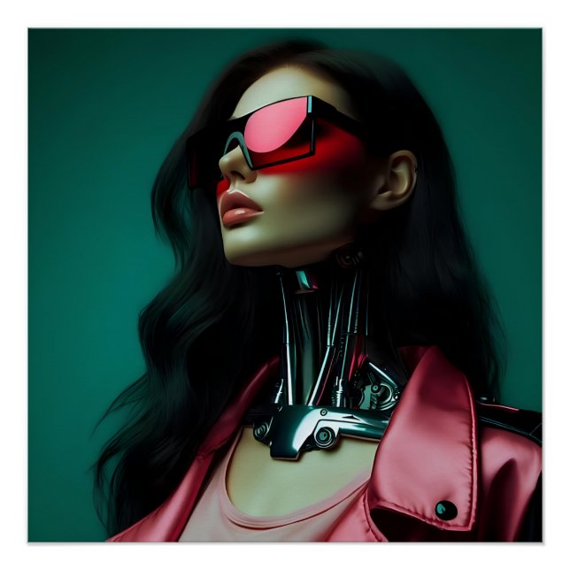  futuristic cybernetic woman poster (Front)
