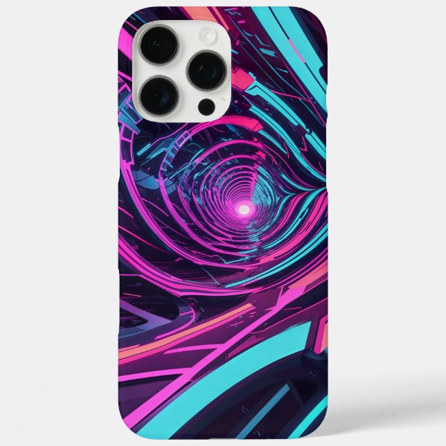 Futuristic Cyberpunk Art with Neon Lights Design Case-Mate iPhone Case (Back)