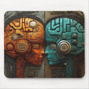 Futuristic Cyberpunk Artificial Intelligence Art Mouse Pad