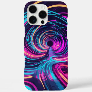Futuristic Cyberpunk Neon Abstract Artwork iPhone 16 Pro Max Case