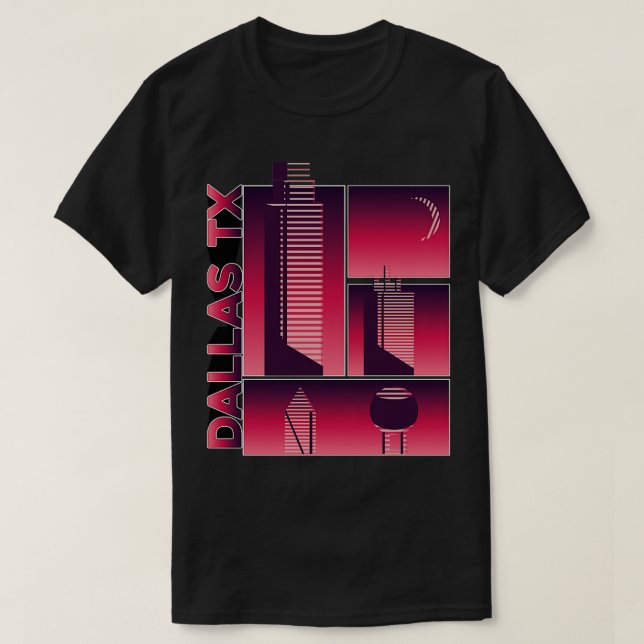 Futuristic Dallas Texas TShirt (Design Front)