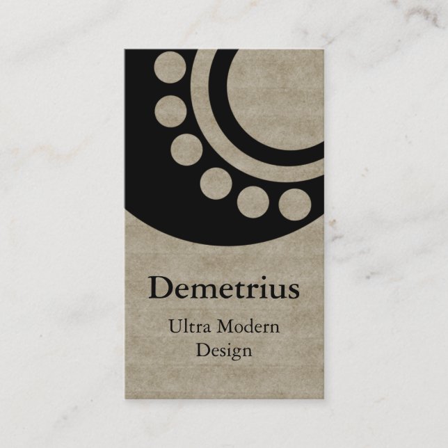 Futuristic Dimensions Business Card, Beige Business Card (Front)