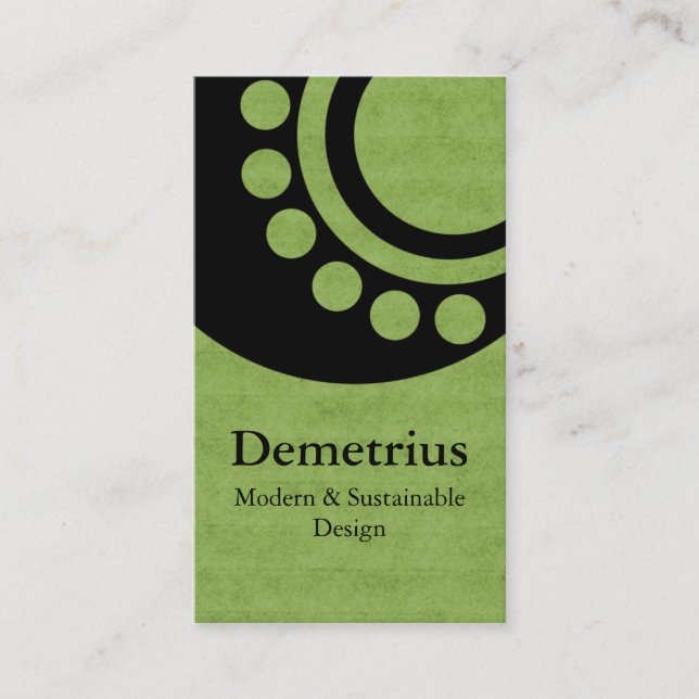 Futuristic Dimensions Business Card, Green Card (Front)