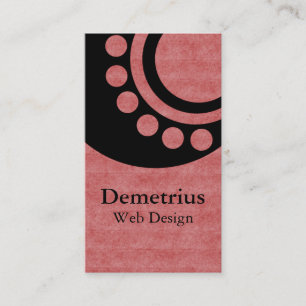 Futuristic Dimensions Business Card, Soft Red Card