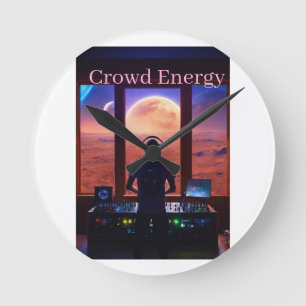 Futuristic DJ Concert with Mars View Round Clock