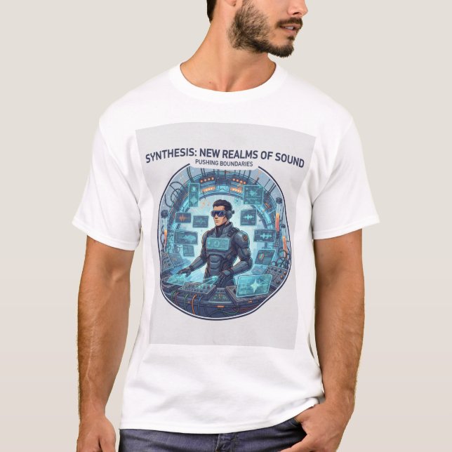 Futuristic DJ Lab Tee – Science Meets Sound (Front)
