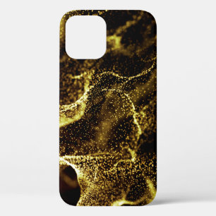 Futuristic dots pattern. Explosion of twisted wave iPhone 12 Case