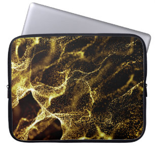 Futuristic dots pattern. Explosion of twisted wave Laptop Sleeve