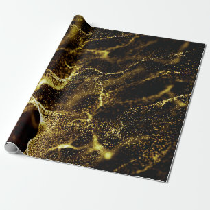 Futuristic dots pattern. Explosion of twisted wave Wrapping Paper