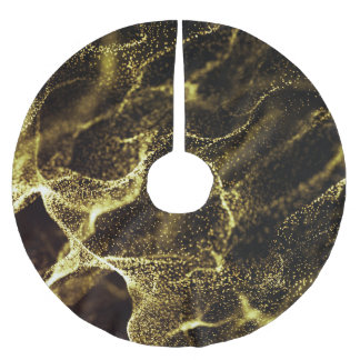 Futuristic Dots Wave: Dynamic Background. Brushed Polyester Tree Skirt
