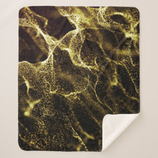 Futuristic Dots Wave: Dynamic Background. Sherpa Blanket