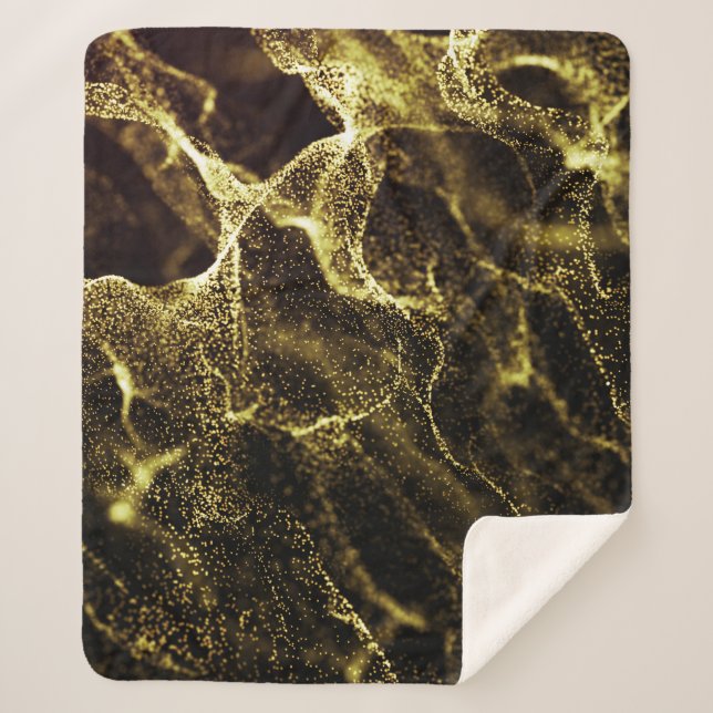 Futuristic Dots Wave: Dynamic Background. Sherpa Blanket (Front)