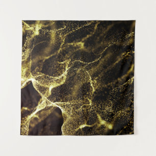 Futuristic Dots Wave: Dynamic Background. Tapestry