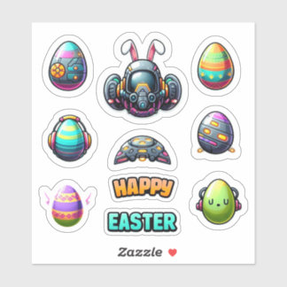 Futuristic Easter Stickers