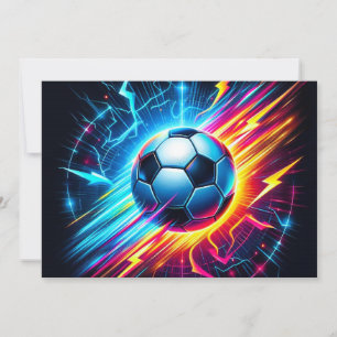 Futuristic Electric Football Soccer Ball Lightning Announcement