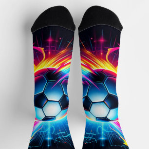 Futuristic Electric Football Soccer Ball Lightning Socks