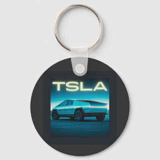 Futuristic Electric Pickup Truck Key Ring