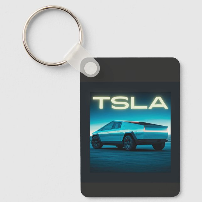 Futuristic Electric Pickup Truck Key Ring (Front)