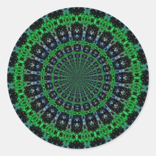 Futuristic Electric Plasma Fractal Design Classic Round Sticker