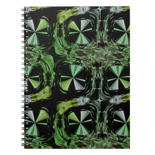 Futuristic Electric Plasma Fractal Design Notebook (Front)