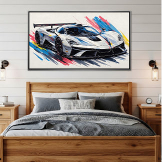 Futuristic Enthusiasts Race Car Poster