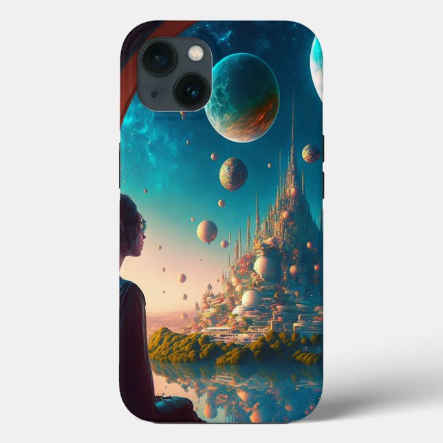Futuristic Fantasy Castle Landscape Case-Mate iPho Case-Mate iPhone Case (Back)