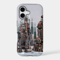 Futuristic Fantasy City Sci Fi Skyline Art